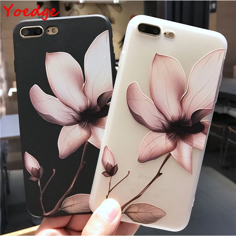 

Soft Silicone Matte Case For iPhone X XS Max XR Luxury Flower Case For iPhone 6 6S 7 8 Plus 5 5S SE 3D Emboss Floral Cover Coque