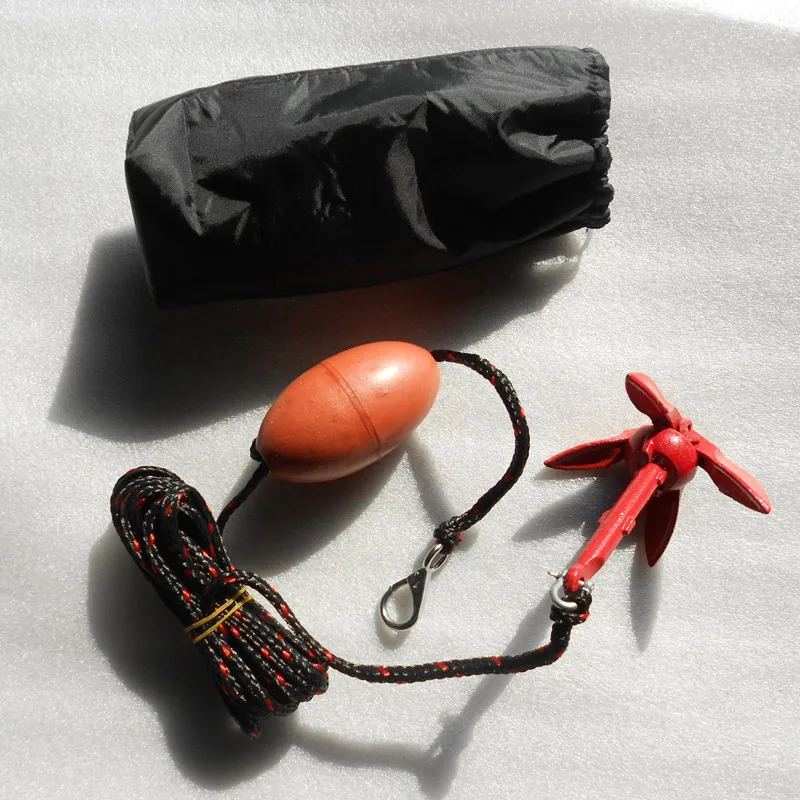 

Rubber Boat Anchor Kit Kayak Buoy Marine Rope Metal Anchor with Storage Bag for Sailing Drifting ED-shipping