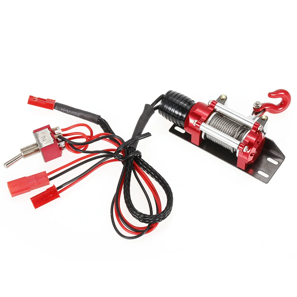 Metal Steel Wired Automatic Simulated Winch with Remote Controller for 110 CC01 Axial SCX10 RC4WD D90 RC Rock Crawler Car (7)