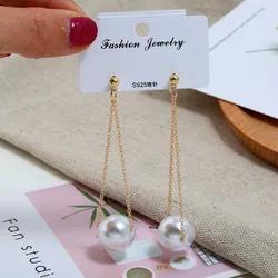needle metal chain hanging pearl earring fairy girl pure and fresh temperament of individual character vogue earrings needle metal chain hanging pearl earring fairy girl pure and fresh temperament of individual character vogue earrings