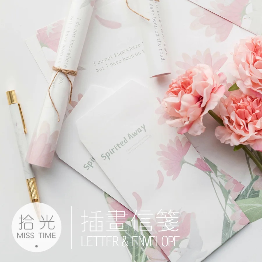 

9 Pcs/Set 3 Envelopes+6 Sheets Letter Paper Novelty Spirited Away Series Envelope Gift Stationery