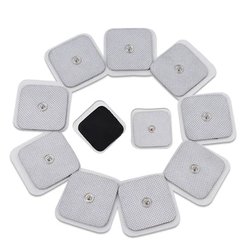 

100Pcs Reusable 4*4cm Electrode Pads for Tens Acupuncture Digital Therapy Electric Massager Self-adhesive With Button 3.5mm Plug