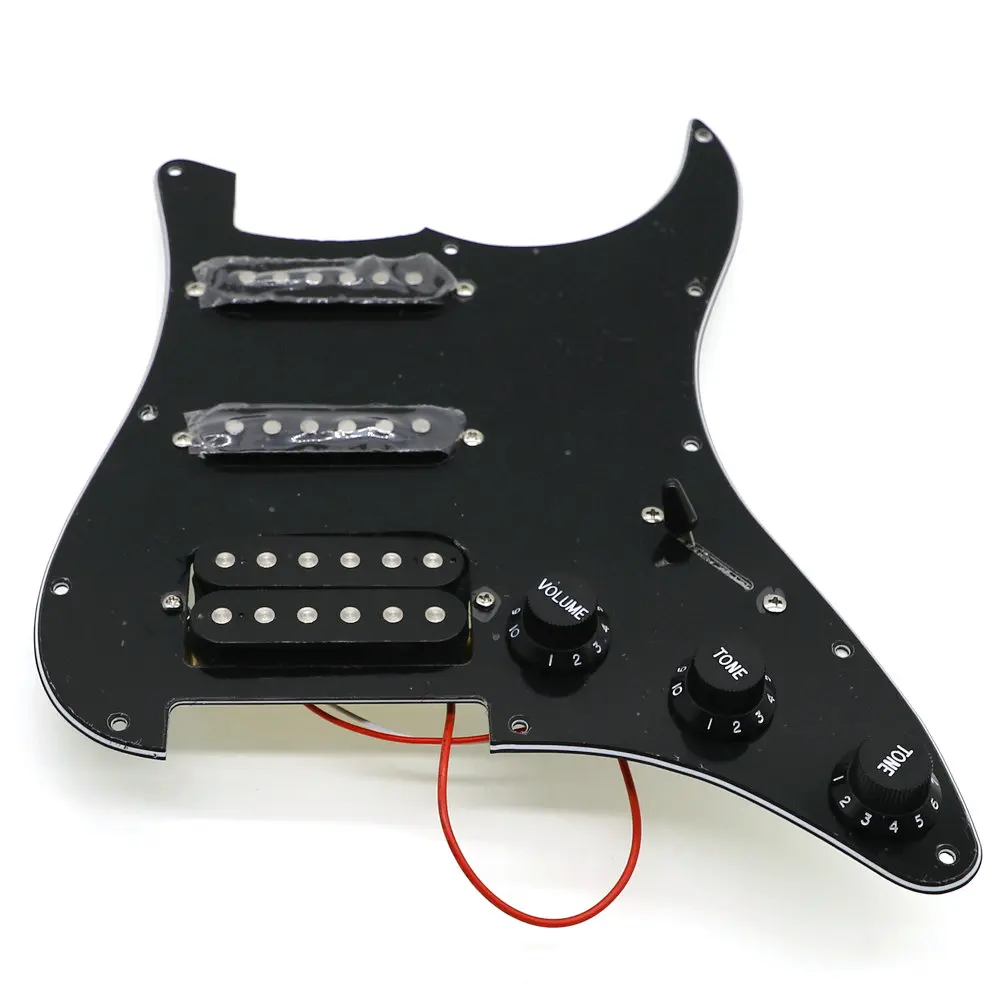 

Black Loaded Strat Electric Guitar Pickguard Prewired ST Pickguard with Ceramic Pickups Fits For Fender