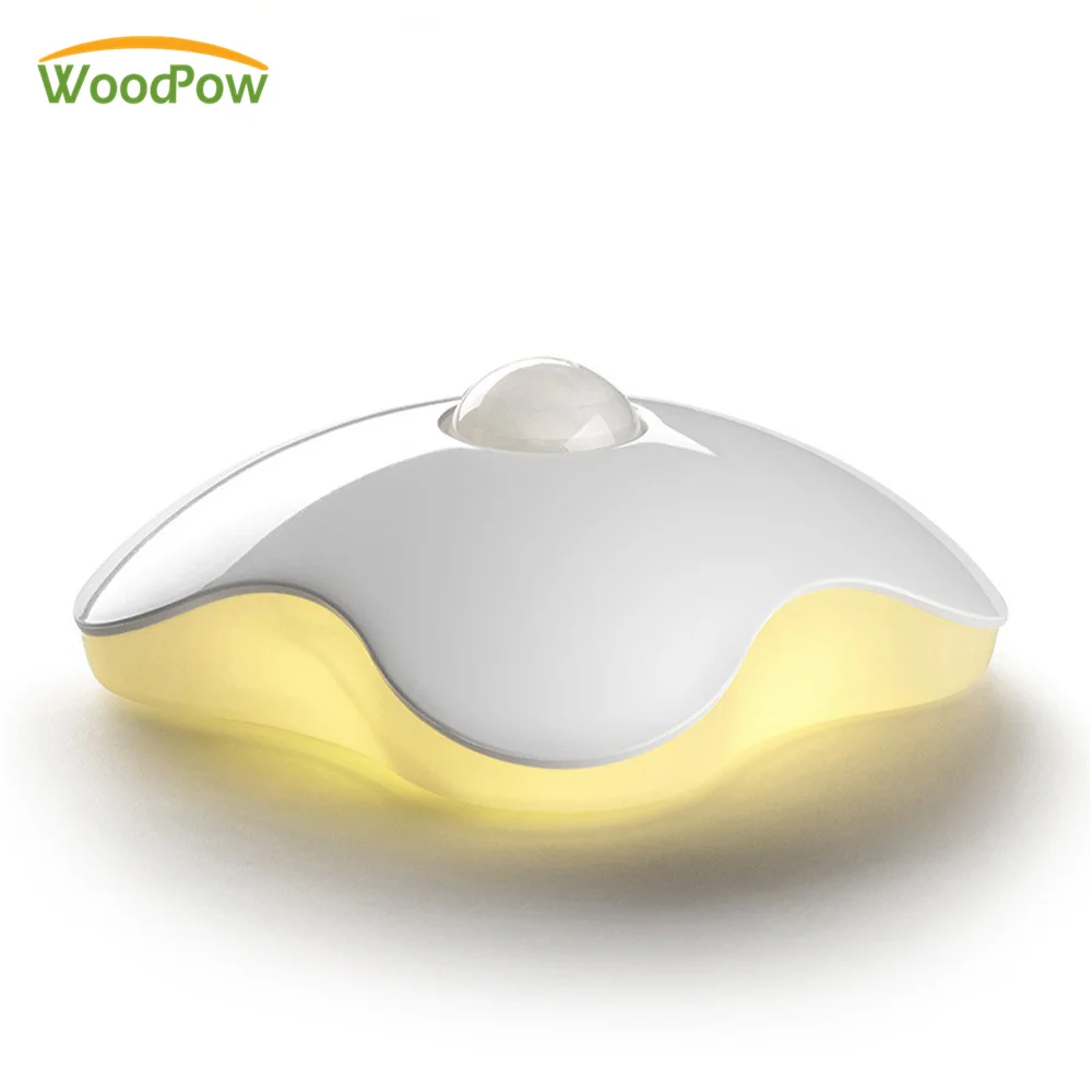

Creative Clover LED Light Control Night Lights Motion Sensor Wireless Wall Lamp Auto On/Off Lighting Lamp Battery Power Supply