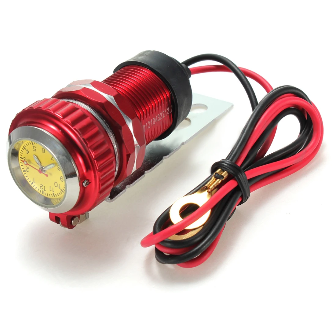 

12V socket connector USB charger + Clock Motorcycle scooter waterproof red