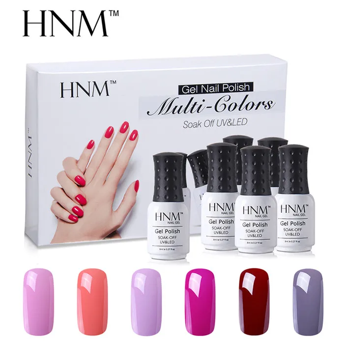 HNM 6 шт/Набор лаков для ногтей УФ полуперманентный Лак 8 мл гель лак для ногтей гель лак Esmalte гель Праймер набор для ногтей - Цвет: C029