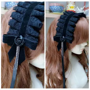 

Black Floral Lace 50s Vintage Style Headband Hair Scarf 80s Retro Accessories