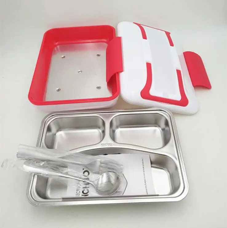 

12V/110V/220V for Car/Home Electric Lunch Box Stainless Steel inner Pot Food Heater Heated Lunch Boxes Electric food Warmer