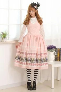 

JSK Lolita Cute Lolita Costume Dreamy Alice Lovely Print Lolita JSK Pink