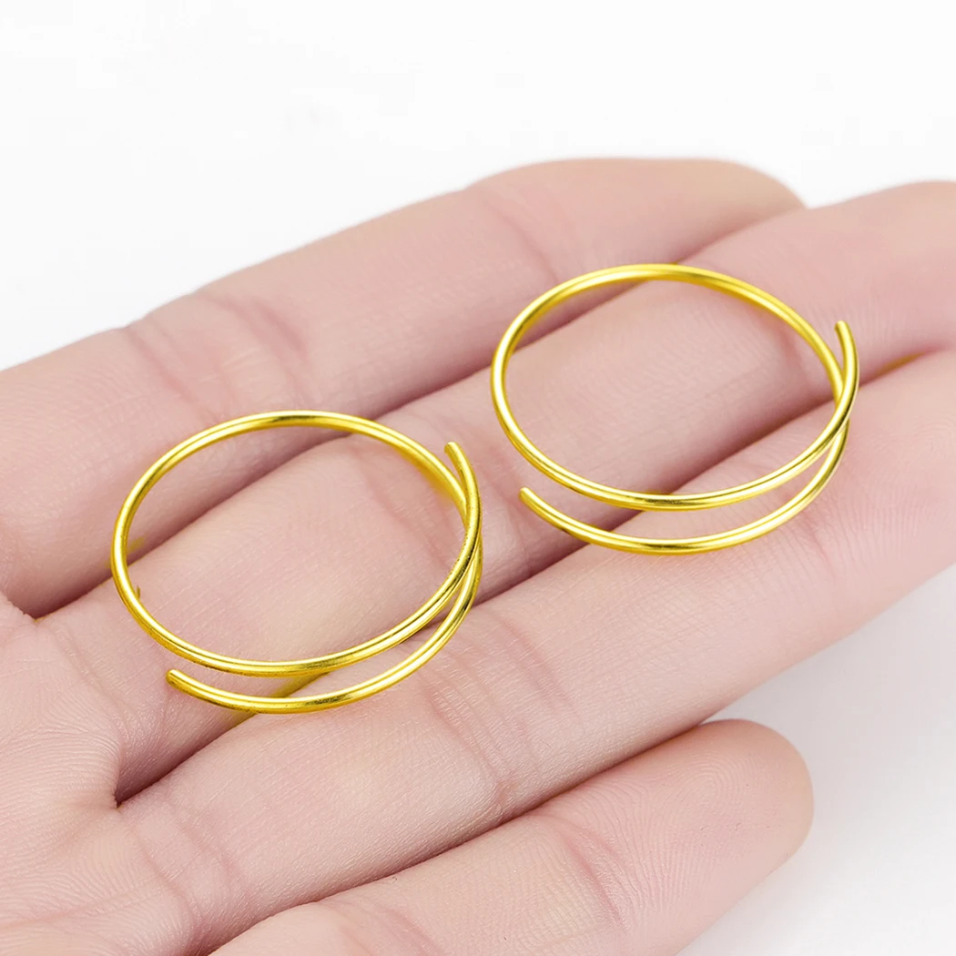 

Todorova Threader Hoop Earrings for Women Classic Wedding Party Jewelry Ear Loop Smooth Small Circle Earrings Minimalist Earring