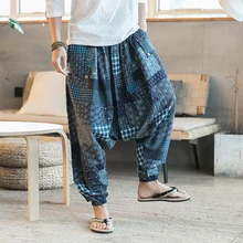 MIXCUBIC Весна Англия стильный принт, цветы шаровары мужские повседневные свободные шаровары с низкой слонкой напечатанные брюки мужские брюки, m-xxxl