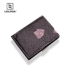 LLH передний карман кошелек с RFID блокировки Бизнес мужской Card наличными пакет минималистский типа Slim из натуральной кожи кредитной