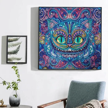 

DIY 5D Diamond Embroidery Partial Diamond Special Shape Cartoon Big Eye Aniaml Painting Rhinestone Crystal Painting Home Decor