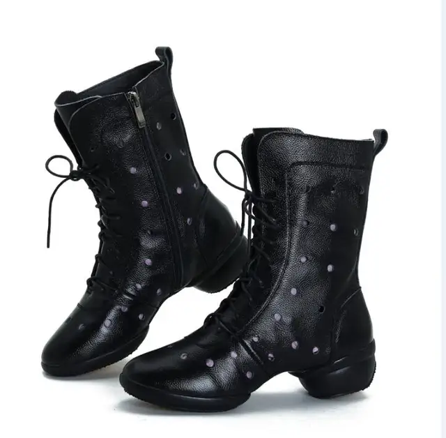 Dance Shoes sneakers Soft Soles Leather Dance Boots Women Heighten