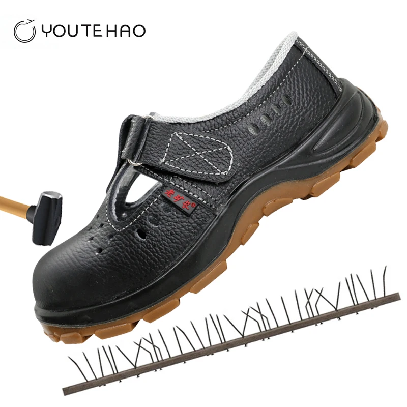 

Summer safety shoes sandals men's breathable anti-mite wear oil and acid work safety boots shoes