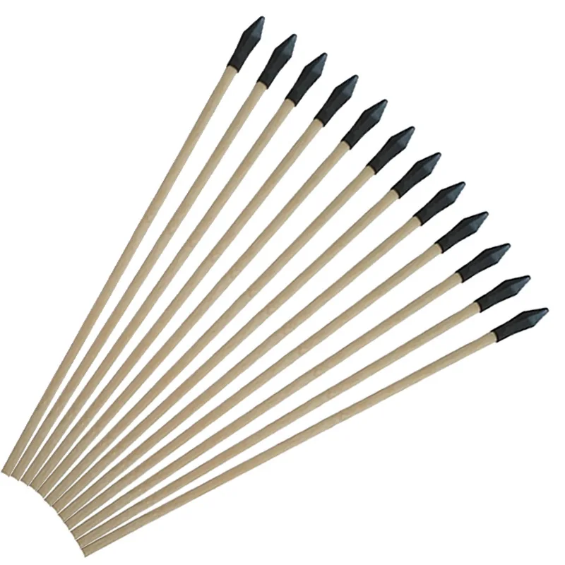 

12 PCS Rubber Head Short Arrow 43 CM Wooden Pole Throwing Kettle Game Props for Children and Adults Bow and Arrow