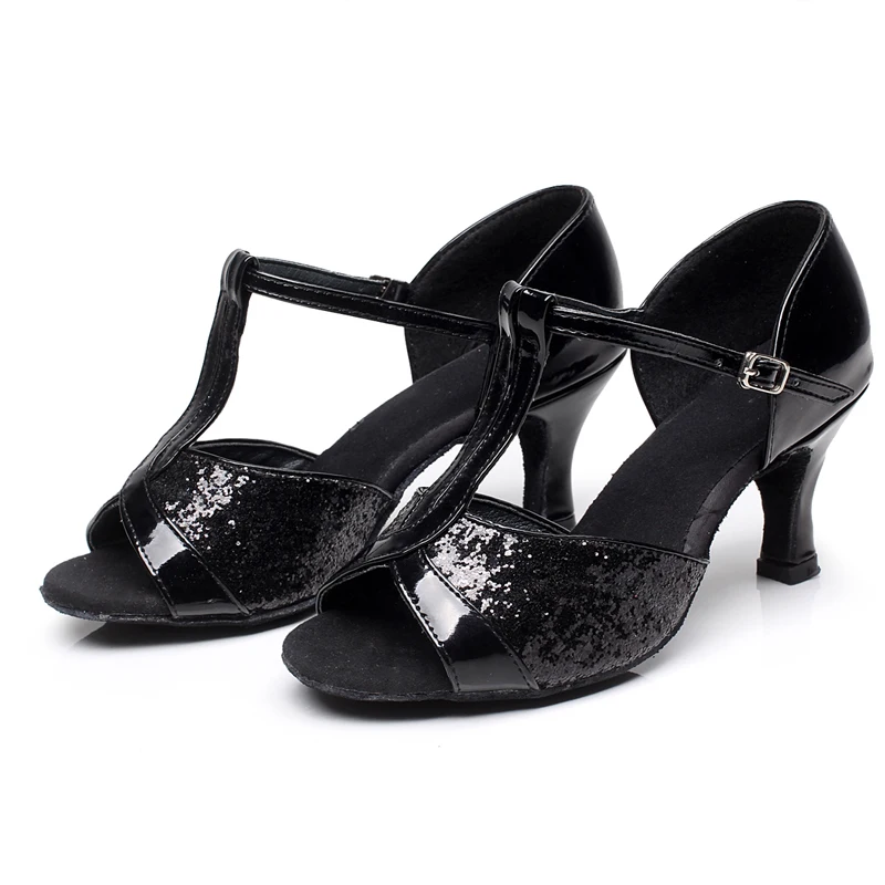 Girl's Women's Latin Dance Shoes Satin /Leatherette Ballroom /Tango/ Salsa Sandals 5cm / 7cm Heel More Style (more color) 4