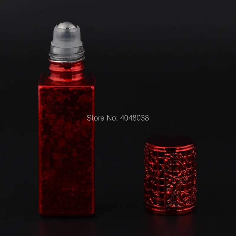 Crack UV Emulsion Refillable Bottle with Alloy Cover Roller Ball Empty Glass Cosmetic Cream Jar 7ML Essential Oil Packing Bottle