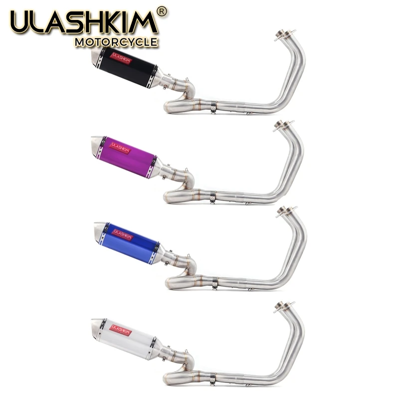 

Motorcycle Exhaust Muffler Middle Link Pipe Full System Slip On For kawasaki NINJA650R ninja650 Z650 2017 2018