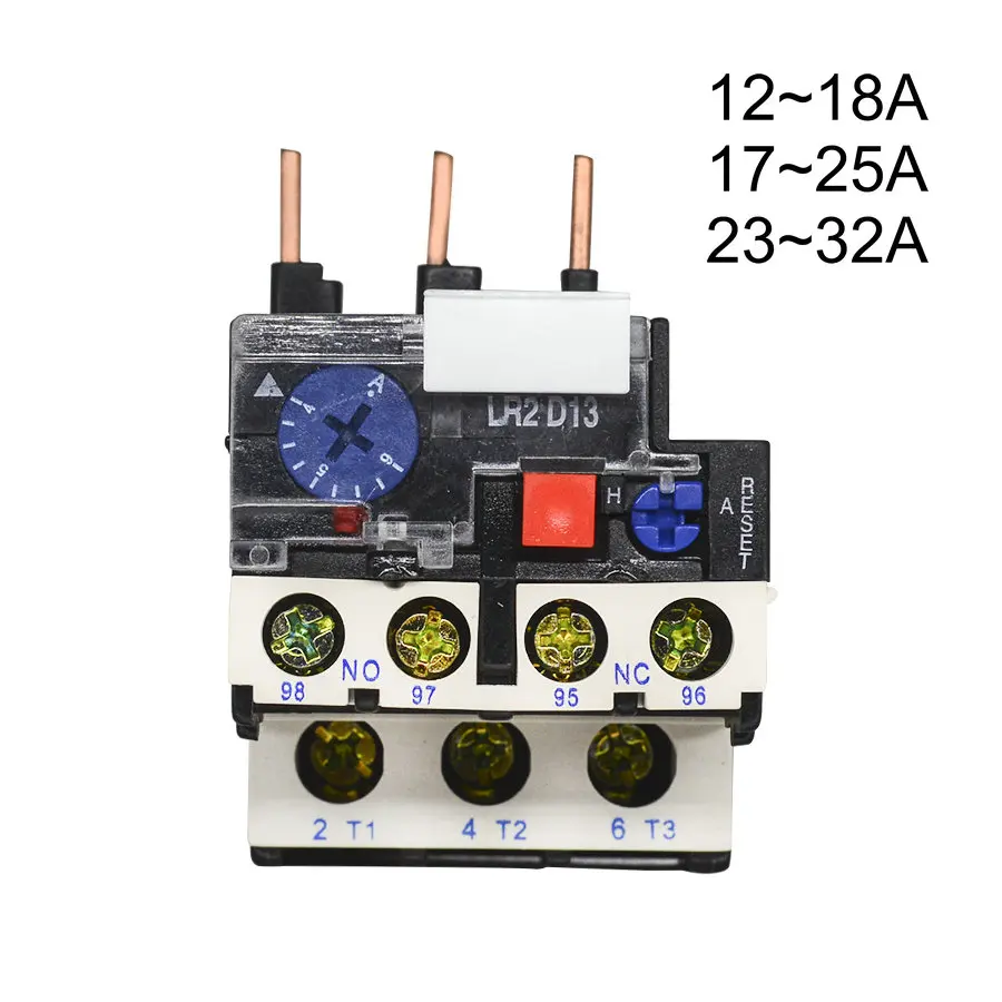 

3P JR28-25 LR2 D13 18A 24A 32A 1NO 1NC Electric Protection Thermal Overload Relay