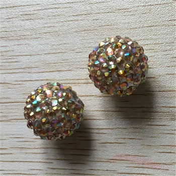 

(choose size) 12mm/16mm AB Champagne gold color clear Resin Rhinestone Beads
