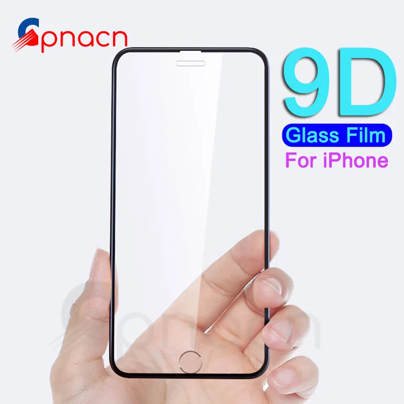 

9D Protective Glass on the For iPhone 6 6s 7 8 Plus XR X XS Glass Full cover iPhone Xs Max 5S SE Screen Protector Tempered Glass