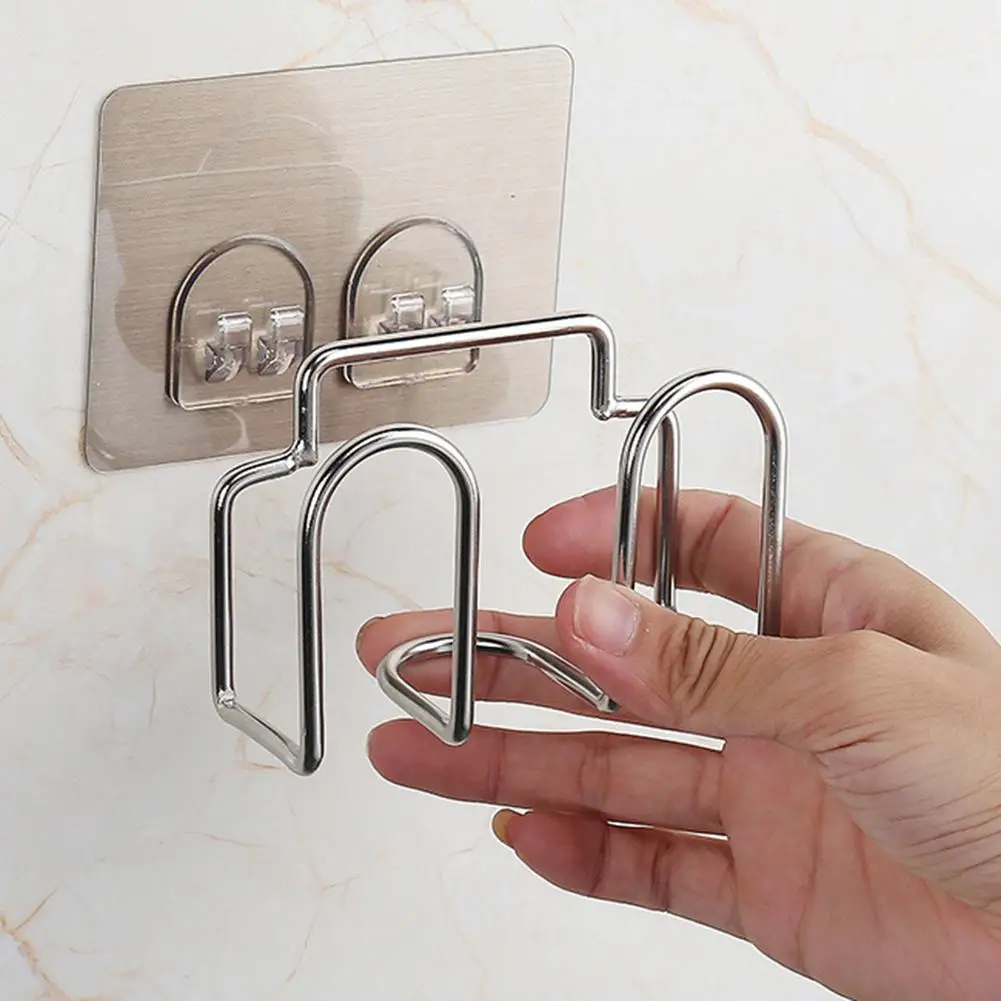 1pc Stainless Steel Kitchen Sink Suction Sponges Holder Punch Free