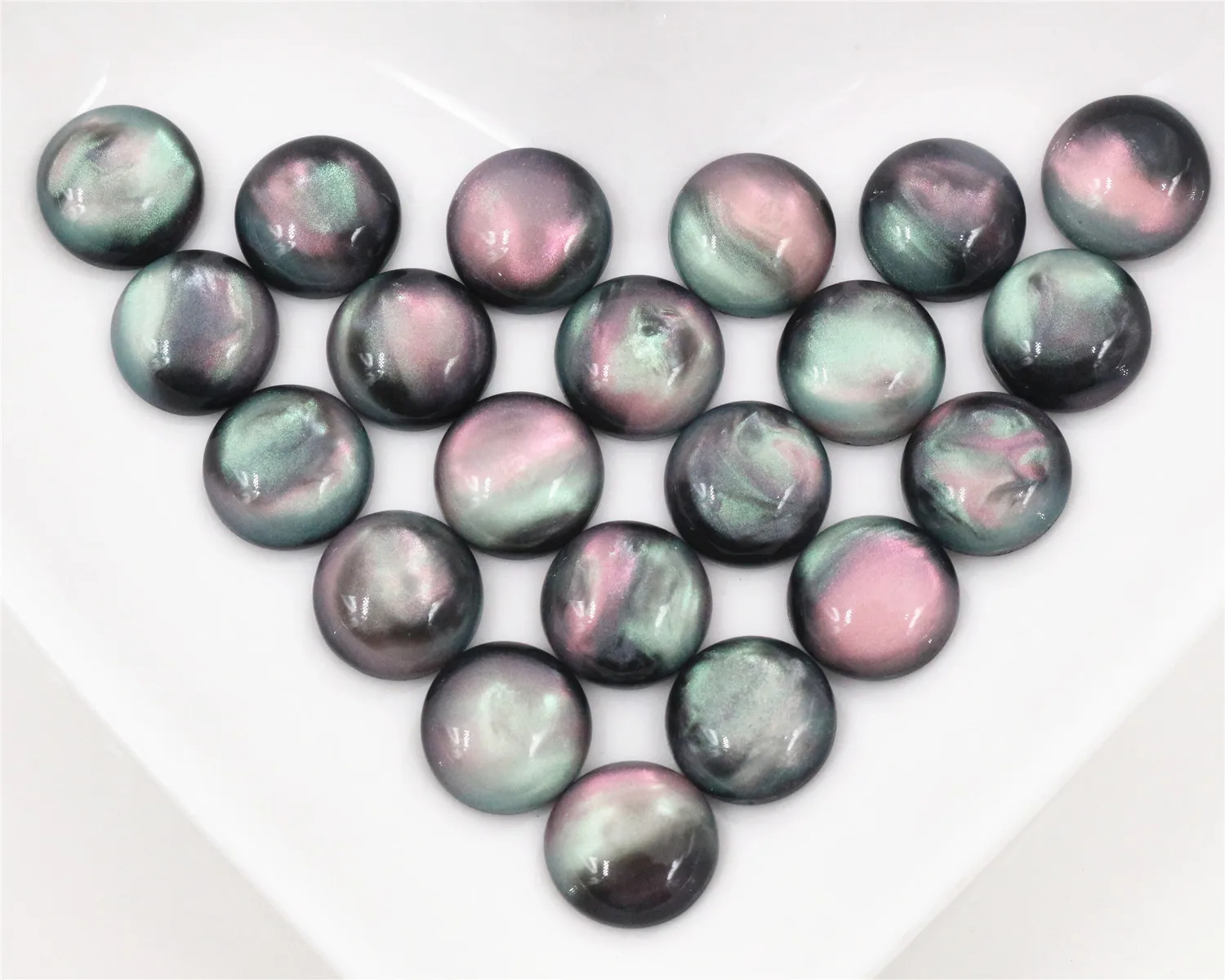 

New Fashion 20pcs 10mm Black Color Flat back Resin Cabochons Cameo G6-38