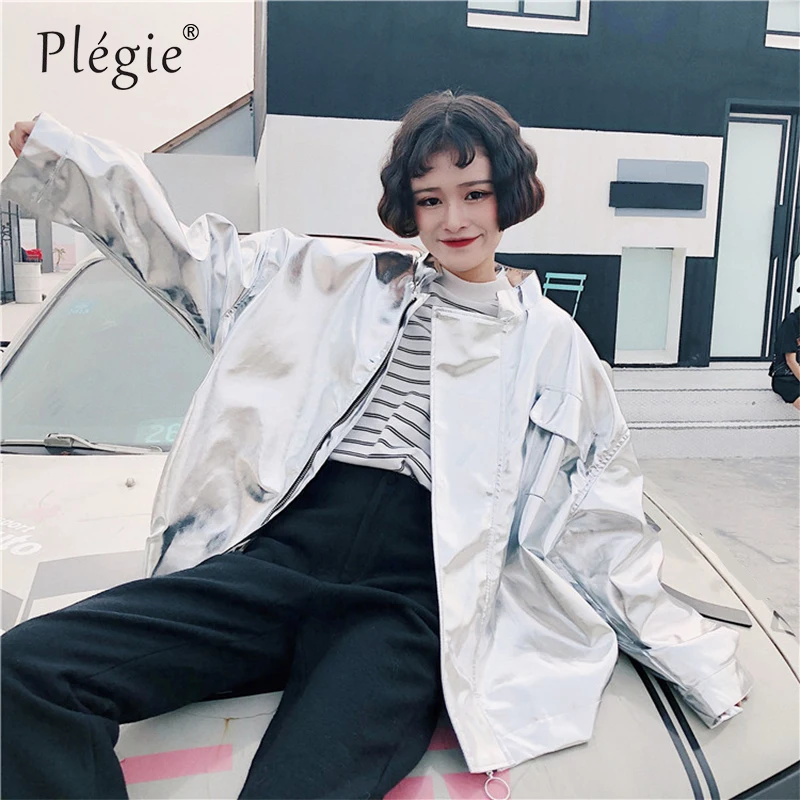 Plegie Harajuku Женская куртка большого размера, весна-осень, Новое поступление, верхняя одежда, пальто в стиле хип-хоп, уличная одежда, свободные BF стильные куртки