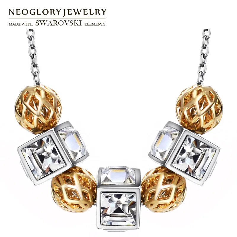 

Neoglory Austria Rhinestone Charm Necklace Rose Gold Color Elegant Geometric Style For Women Sale Gift New Design Brand