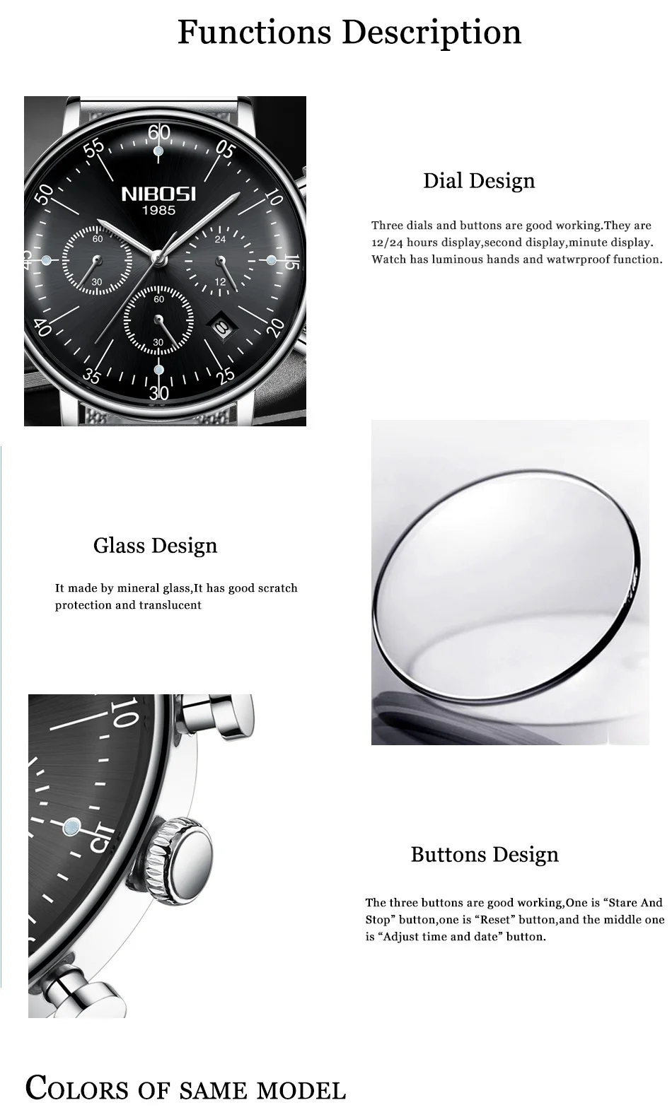 Erkek Kol Saati Markalar NIBOSI Silver Watches Men 2018 Luxury Brand Sports Casual Create Watch For Gift Waterproof With Date    (6)