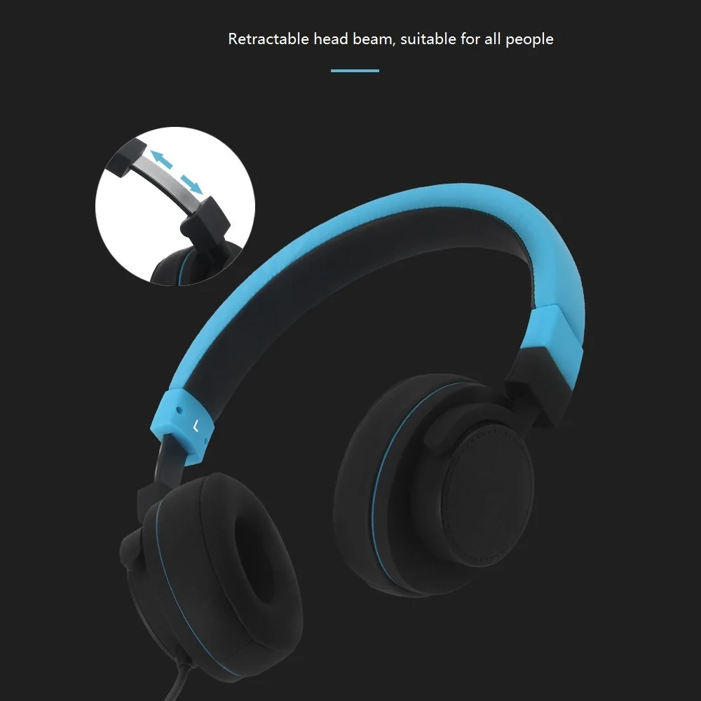 GORSUN GS788 HiFi Adjustable Headset Earphone 3 5mm Wired Foldable Headphone with Microphone Volume Control for CellphonePC