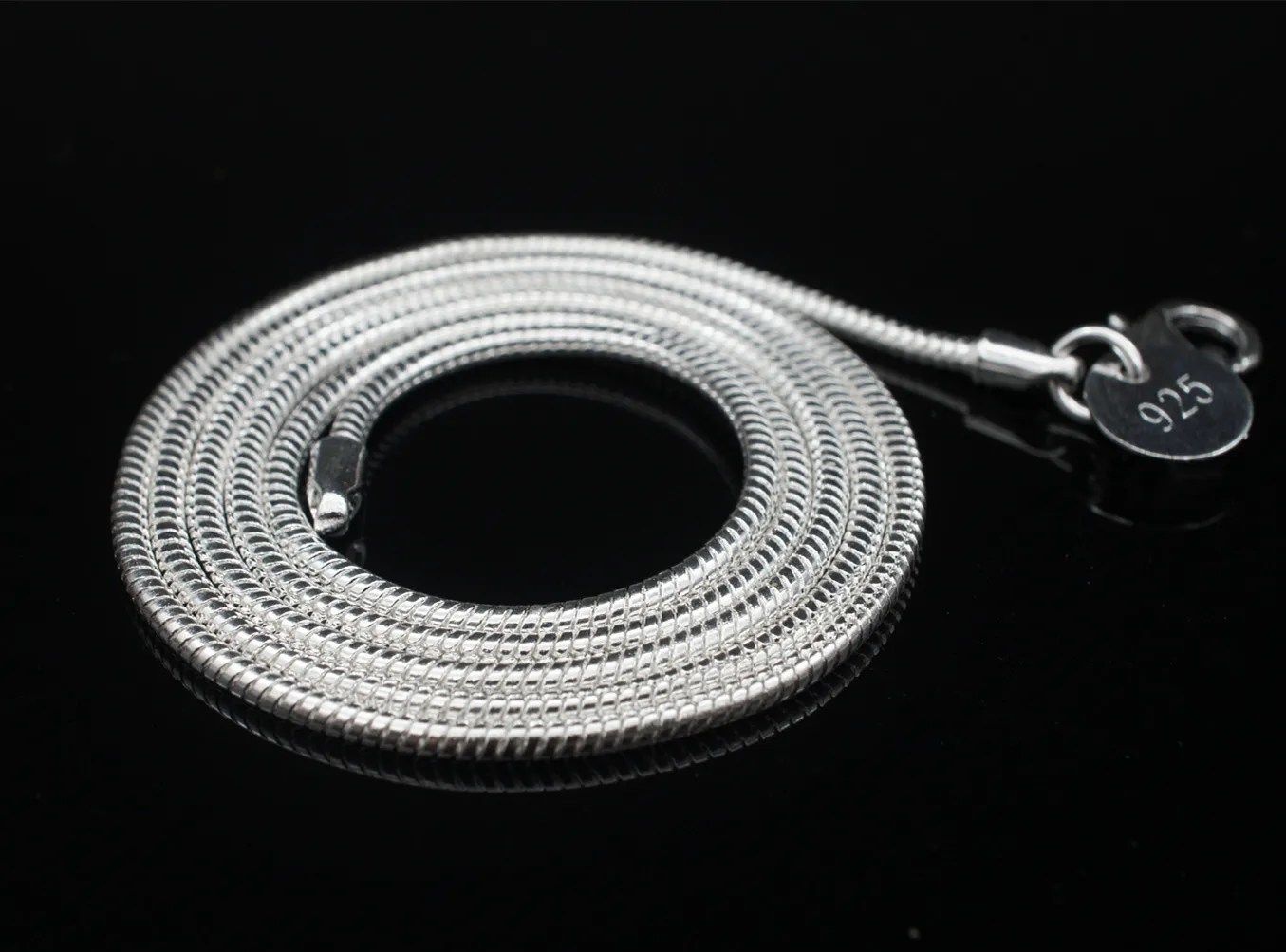 OMHXZJ,, Европейская мода, женские, мужские, вечерние, свадебные, подарок, серебряная цепочка в виде змеи, 925 пробы, серебряная цепочка, ожерелье NA195