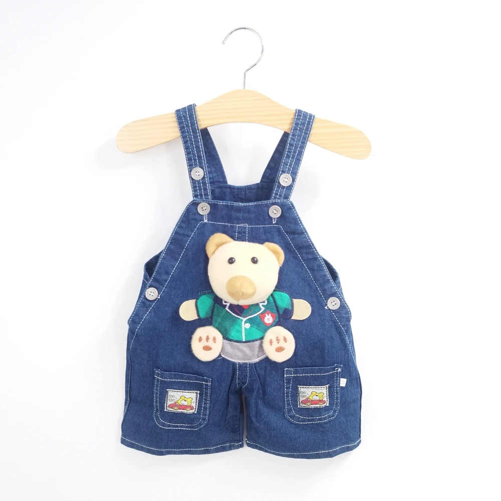 9M 3T Baby Boys Summer Jeans Overalls 3D Bear Infant Toddlers Kids