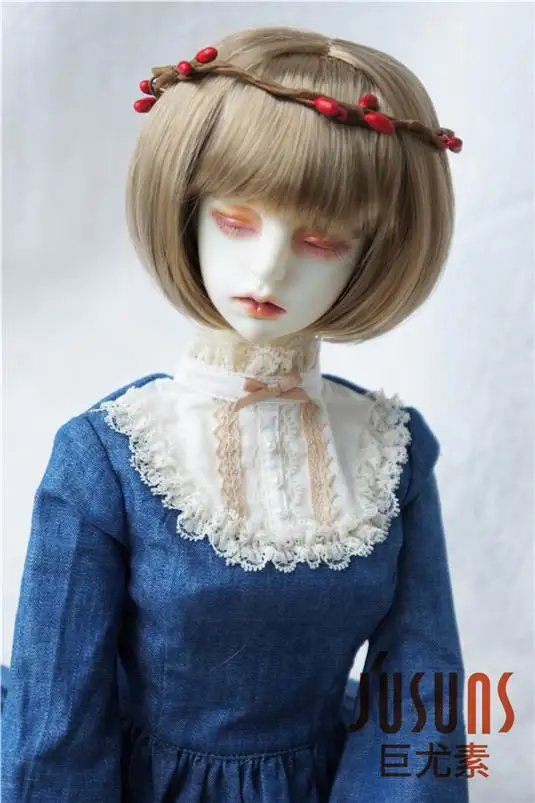 JD244 1/3 прекрасный короткий обрезанный слой Bobo BJD синтетический мохеровый парик Размер 8-9 дюймов 9-10 дюймов кукольные парики - Цвет: size 8-9 Brown