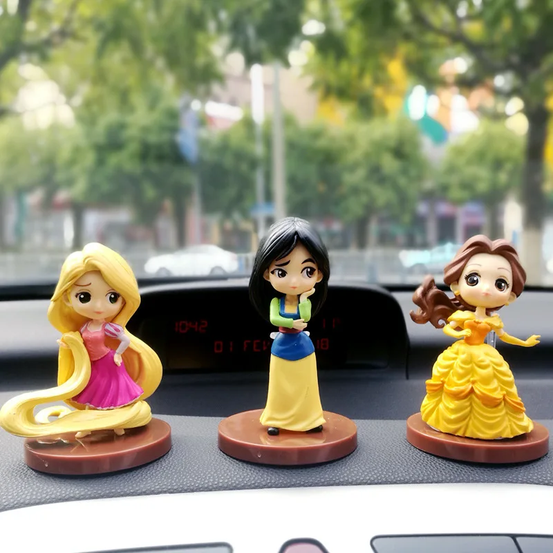 Disney 3 шт./компл. Kawaii Q Vesion Принцесса Белоснежка Белла Золушка Русалка Жасмин ПВХ