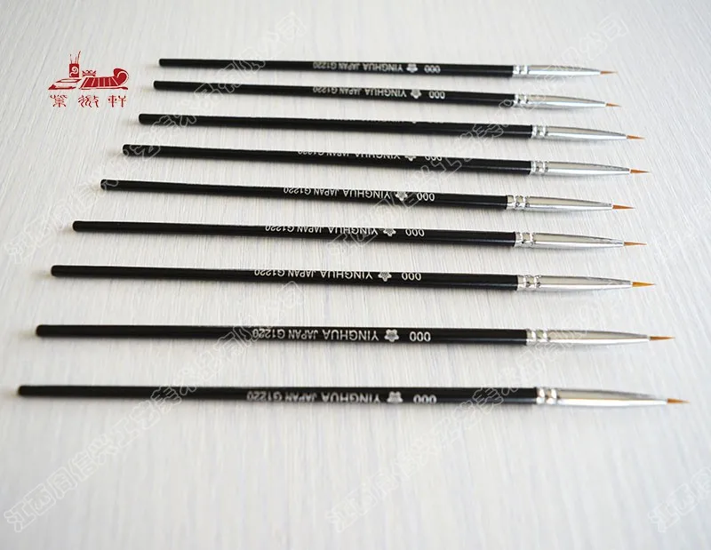 Koop 6 Stks set, Fijne handgeschilderde Dunne Haak Lijn Pen Wezel Haar Kunstenaar Aquarelle Korte Pole Schilderen Materialen Kunst levert