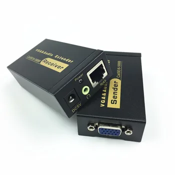 

VGA extender 100 m vga to rj45 transmitter audio and video synchronization single network cable to VGA transmission enhancer