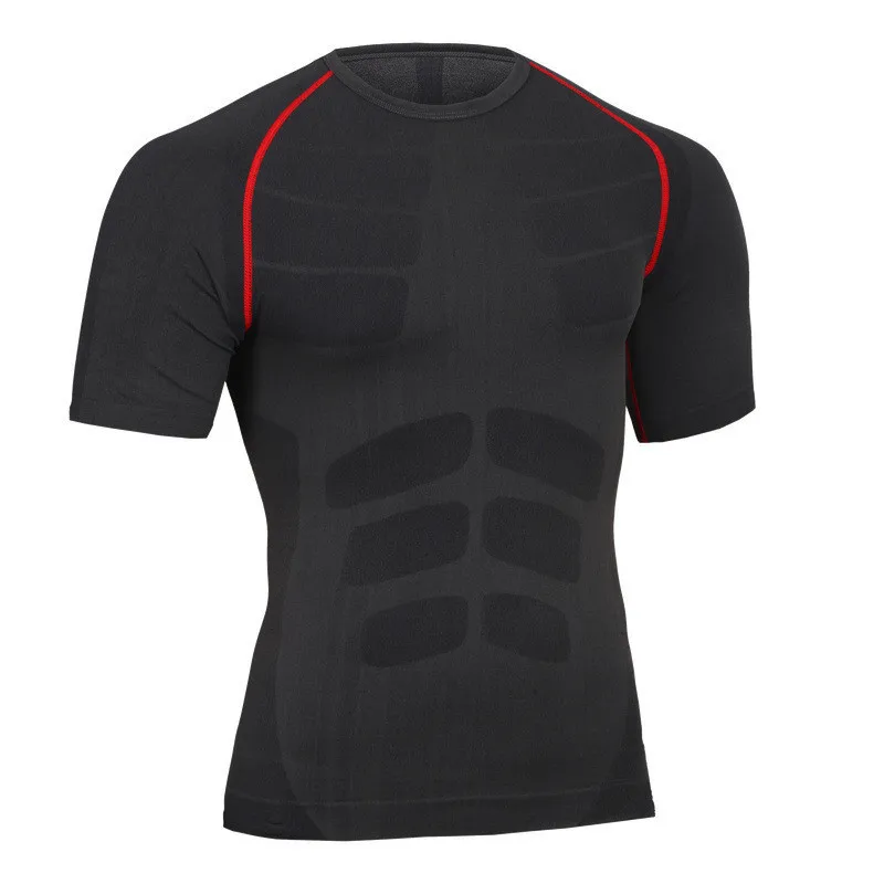 Мужская компрессионная рубашка Muscle Spareribs Shaping Fitness футболки брендовая одежда