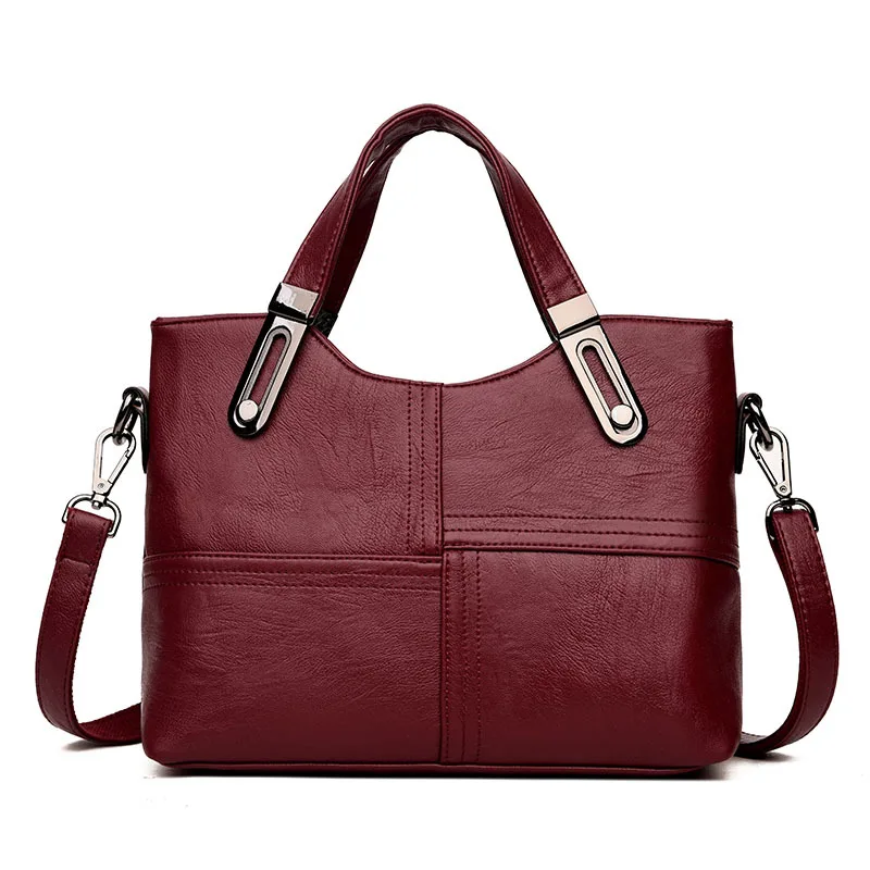 Koop Vrouwen Lederen Top handvat Tassen Tote Handtassen Vrouwen Schoudertas voor Meisjes Dames Koppelingen Kleine Portemonnees Bolsas Feminina Sac een Belangrijkste
