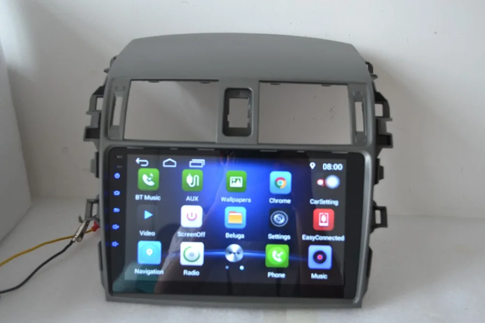 Cheap 10.1 inch 1024 x 600 quad core Android 7.0 for toyota corolla 2007 ,car deckless gps navigation,3G,BT,Wifi, 8