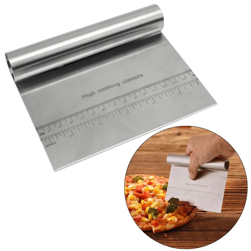  Hot Sale Pizza Dough Scraper Stainless Steel Baking Pastry Spatulas Fondant Cake Cutter Tools