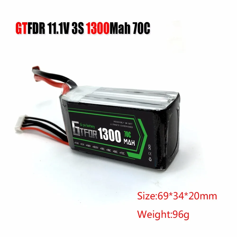 

GTFDR 1300mAh 3S 70C 11.1V lipo battery Li-po for QAV210 250 FPV Racing Quadcopter RC Car Boat Helicopter Toys Model