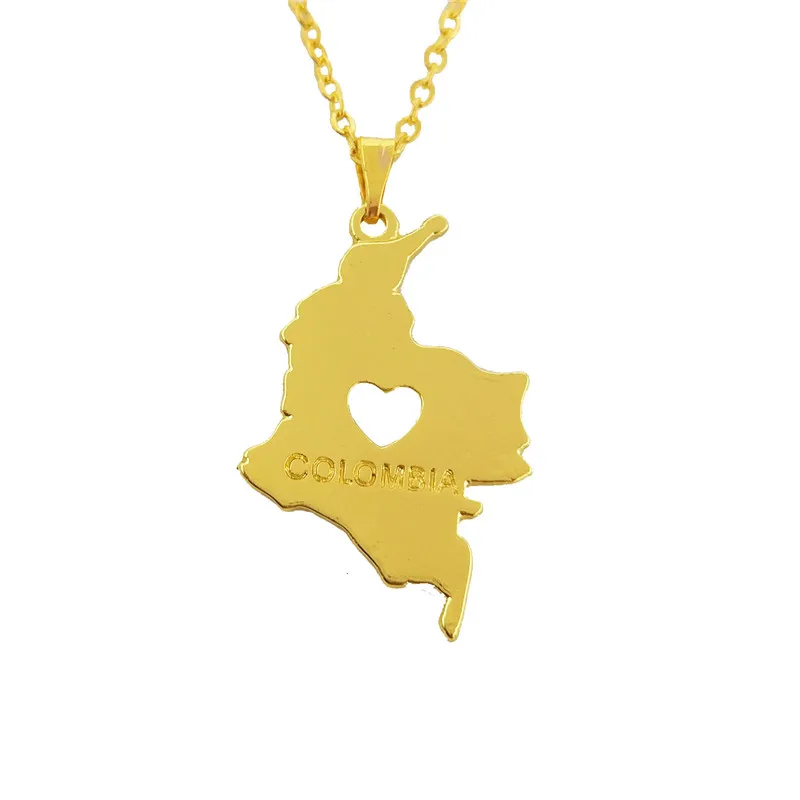 

drop shipping Colombia Map pendant Necklace women jewelry Colombians choker necklace Colombia jewelery gift gold silver color