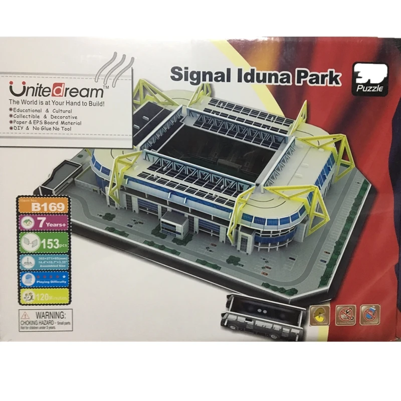 Classic-Jigsaw-Puzzle-Architecture-Signal-Iduna-Park-Schwarz-Gelb-Football-Stadiums-Brick-Toys-Scale-Models-Sets