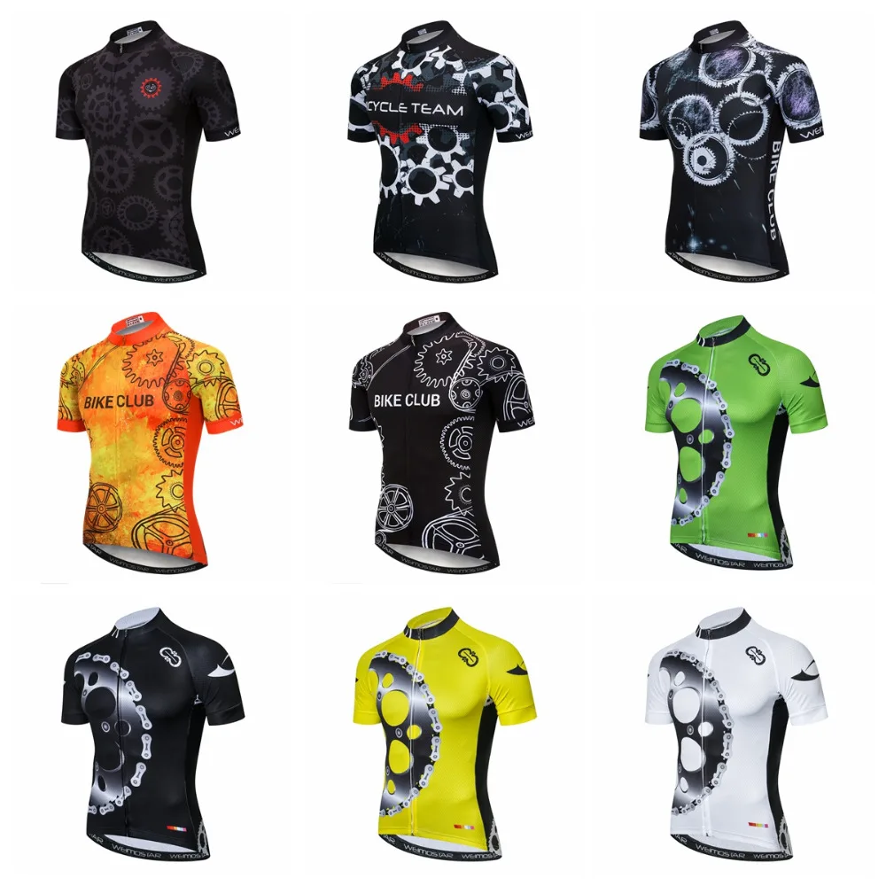 

Weimostar Men Cycling Jersey 2019 Pro Team downhill jersey ropa ciclismo Breathable Bicycle Short Sleeve Cycling Gear Orange