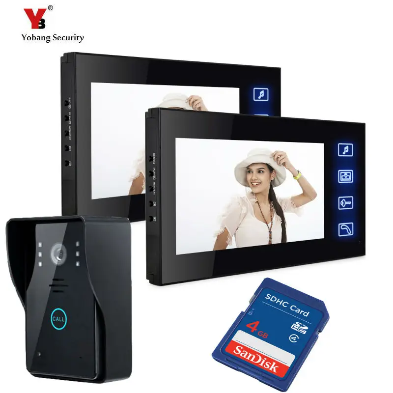 

Visual Intercom Doorbell 7'' TFT LCD Wired Video Door Phone System Indoor Monitor 1000TVL Outdoor IR Camera Support Unlock