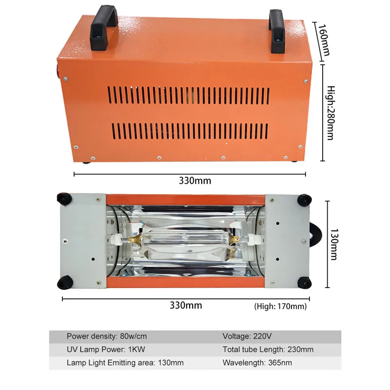 1000W Portable Mobile UV LED Curing System Experimental Adhesive For Printing Painting UV Glue Curing Long Tube Machine  (3)
