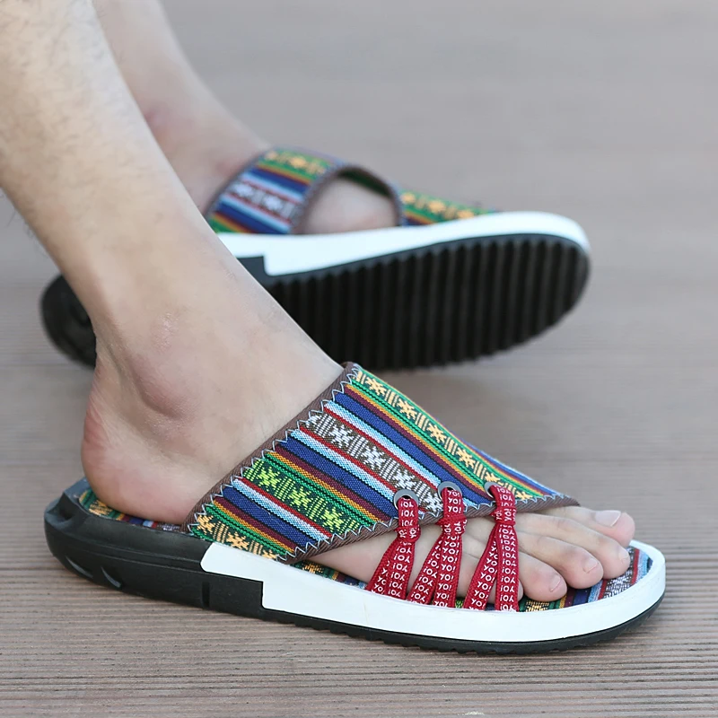 flower summer mixed colors men slippers desinger outdoor sandals camouflage casual shoes pants male leisure moccasins for men (5)