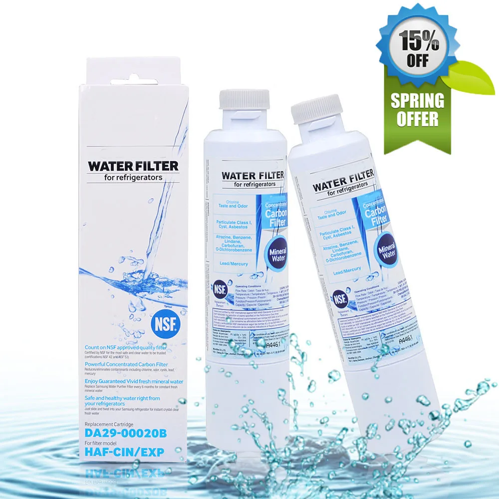 Hot Sale! Refrigerator Water Filter For Samsung Da29-00020b Aqua-pure Plus Activated Carbon Replacement Water Filter 2 Pcs/lot 6pcs replacement water jug filter cartridges refills for brita maxtra plus newly activated carbon handle design improves taste